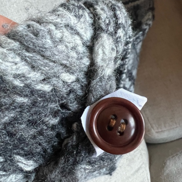 Faherty Mens Gray Merino Wool Alpaca Knit Wave Fair Isle sweater - Picture 6 of 6